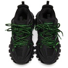 Balenciaga Black and Green Track Sneakers
