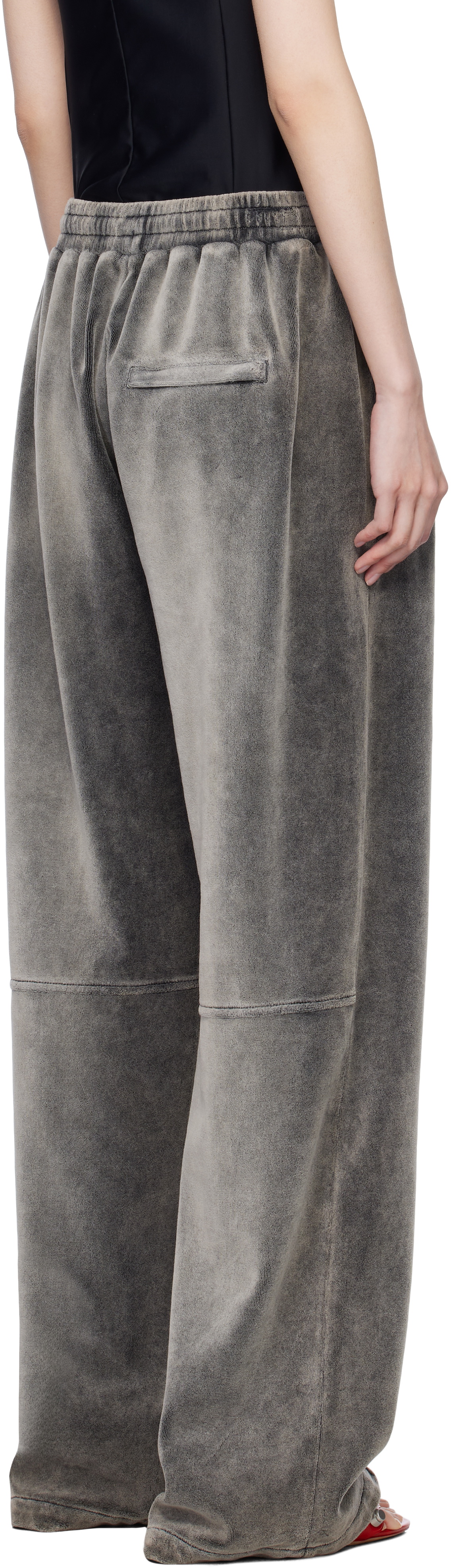 alexanderwang.t Gray Crushed Velour Lounge Pants