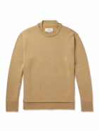 Maison Margiela - Suede-Trimmed Wool, Linen and Cotton-Blend Sweater - Neutrals