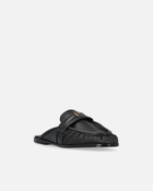 Pinko Flat Nappa Leather Mule Moccasins Limo Black
