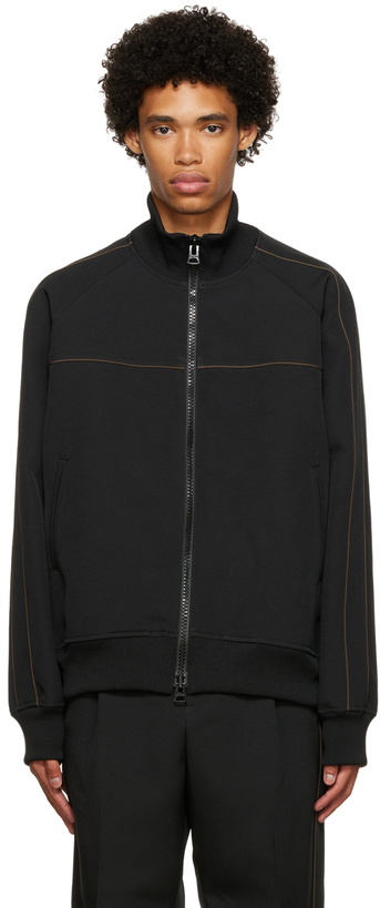 Photo: sacai Black Twill Zip-Up Jacket