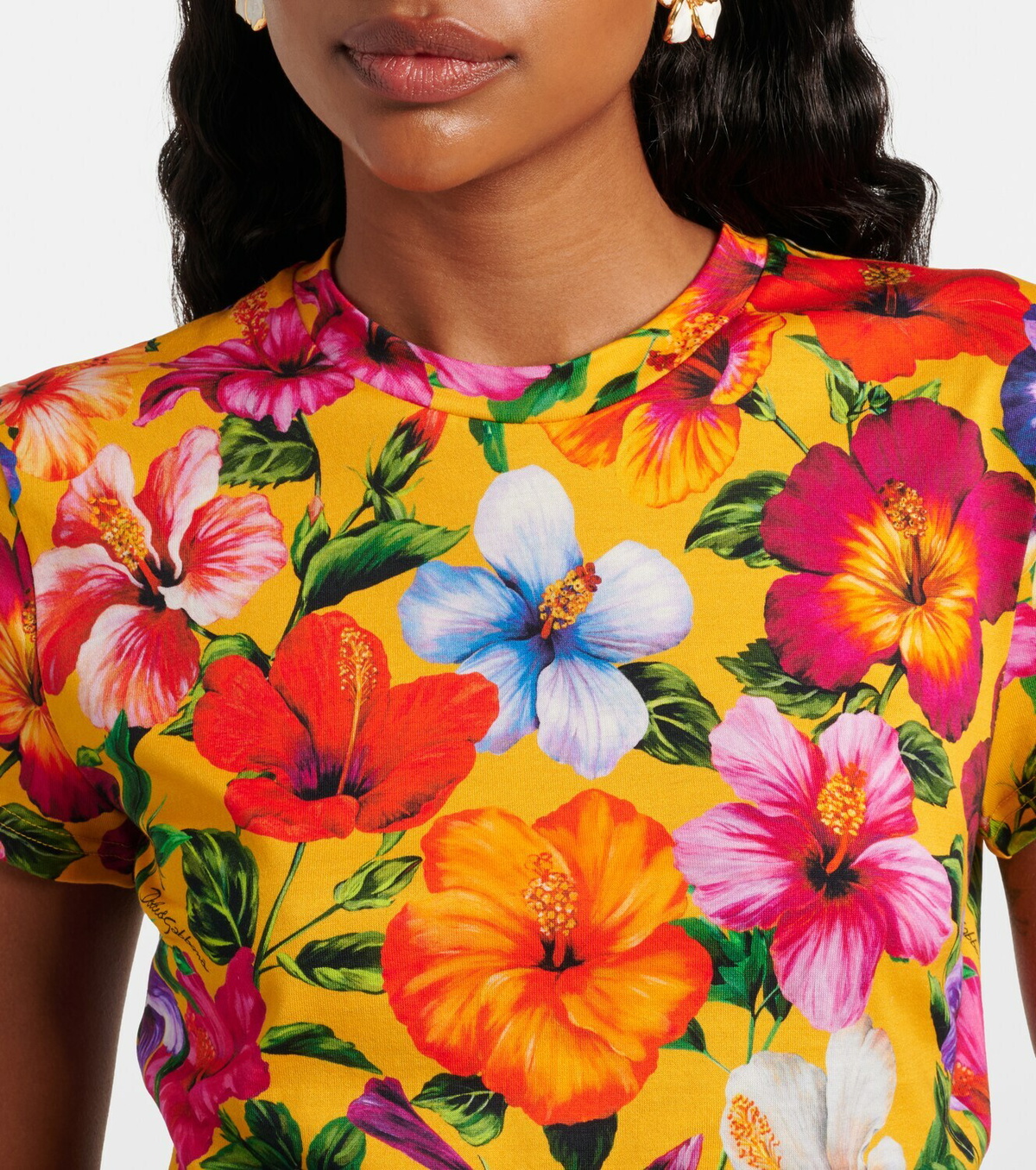 Dolce&Gabbana Floral cotton crop top
