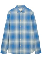 Les Deux Kent Checked Cotton-poplin Shirt Blue