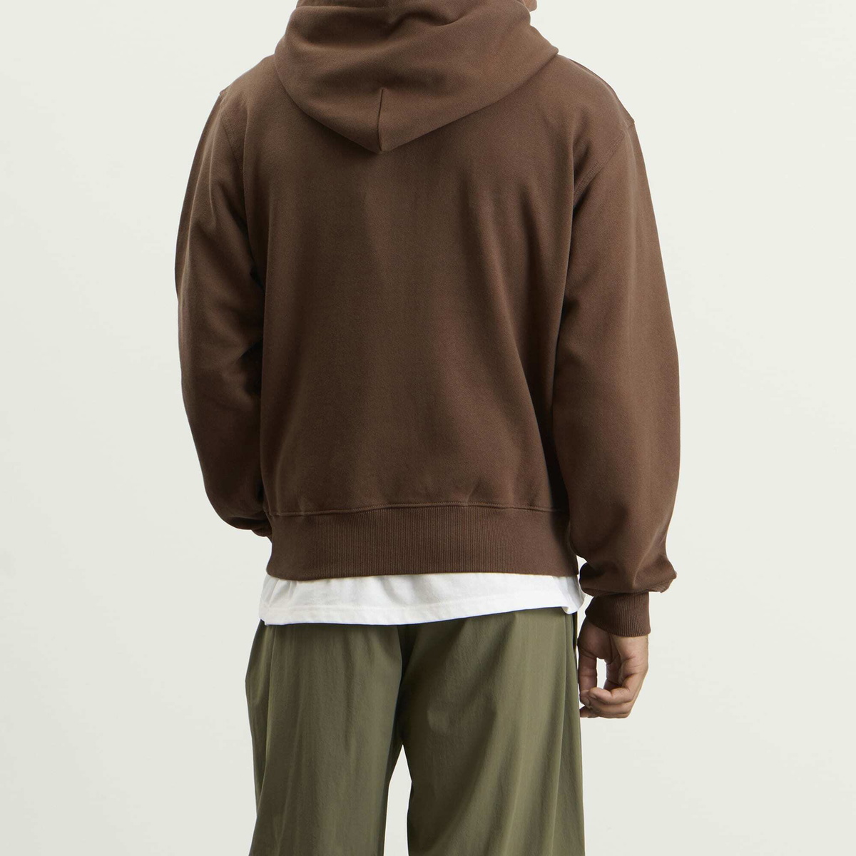 Gramicci Men's One Point Zip Hoodie in Brown