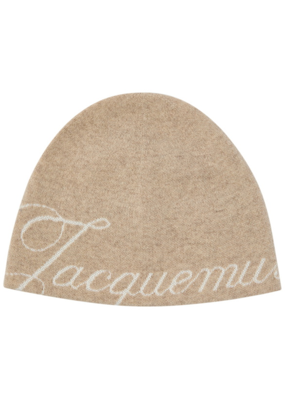 Photo: Jacquemus Le Bonnet Atelier Logo-intarsia Wool-blend Beanie - Beige - One Size
