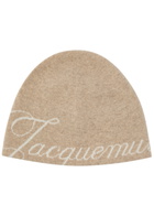 Jacquemus Le Bonnet Atelier Logo-intarsia Wool-blend Beanie - Beige - One Size
