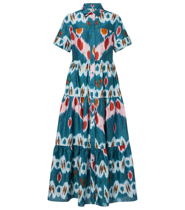 Photo: Erdem Printed tiered cotton shirt dress