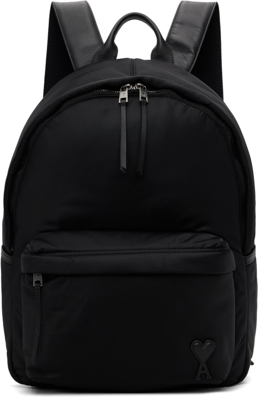Photo: AMI Paris Black Nylon Marcel Backpack