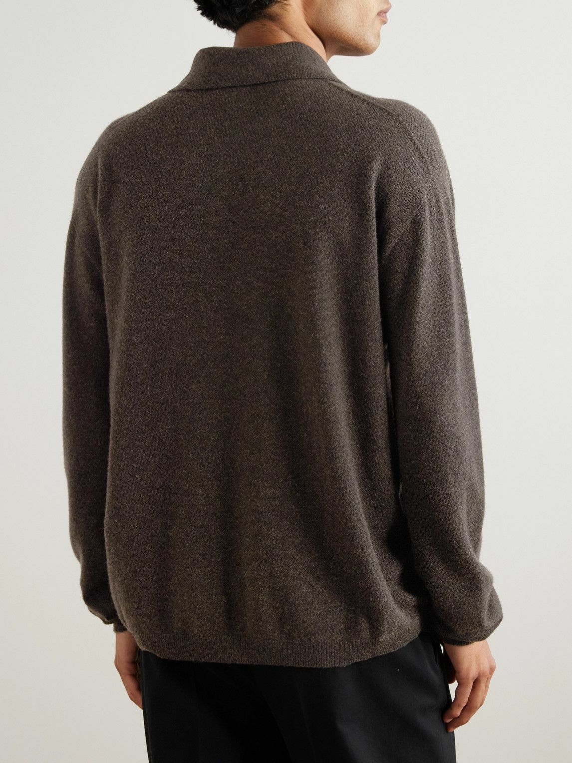 The Row - Franz Cashmere Polo Shirt - Brown