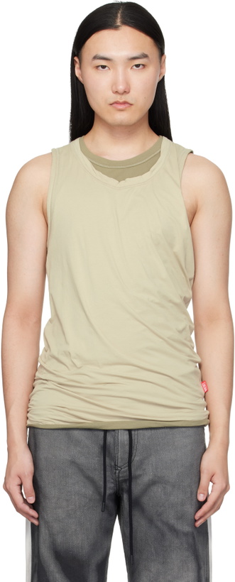 Photo: Diesel Beige T-Dred-Plain Tank Top