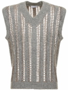 BRUNELLO CUCINELLI Wool & Mohair Open Knit Vest