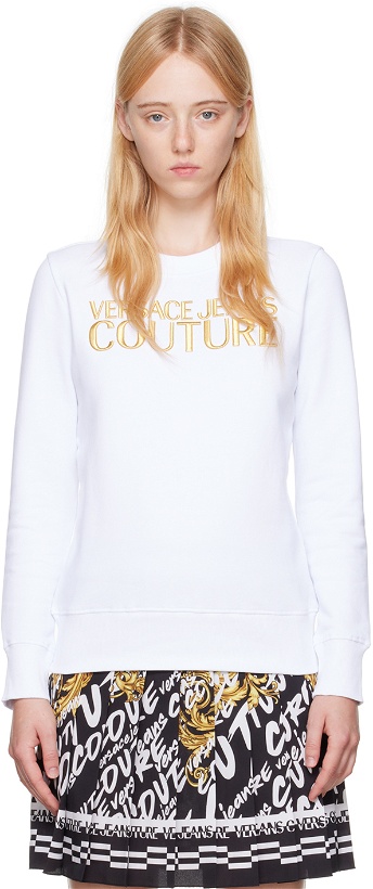 Photo: Versace Jeans Couture White Embroidered Sweatshirt