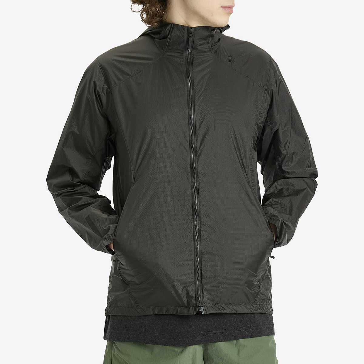 Goldwin Men's Airly Shell Packable Wind Jacket in Black Goldwin
