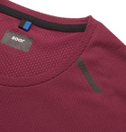Soar Running - Mesh-Panelled Jersey T-Shirt - Burgundy