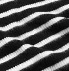 Balmain - Ribbed Striped Virgin Wool Sweater - Black
