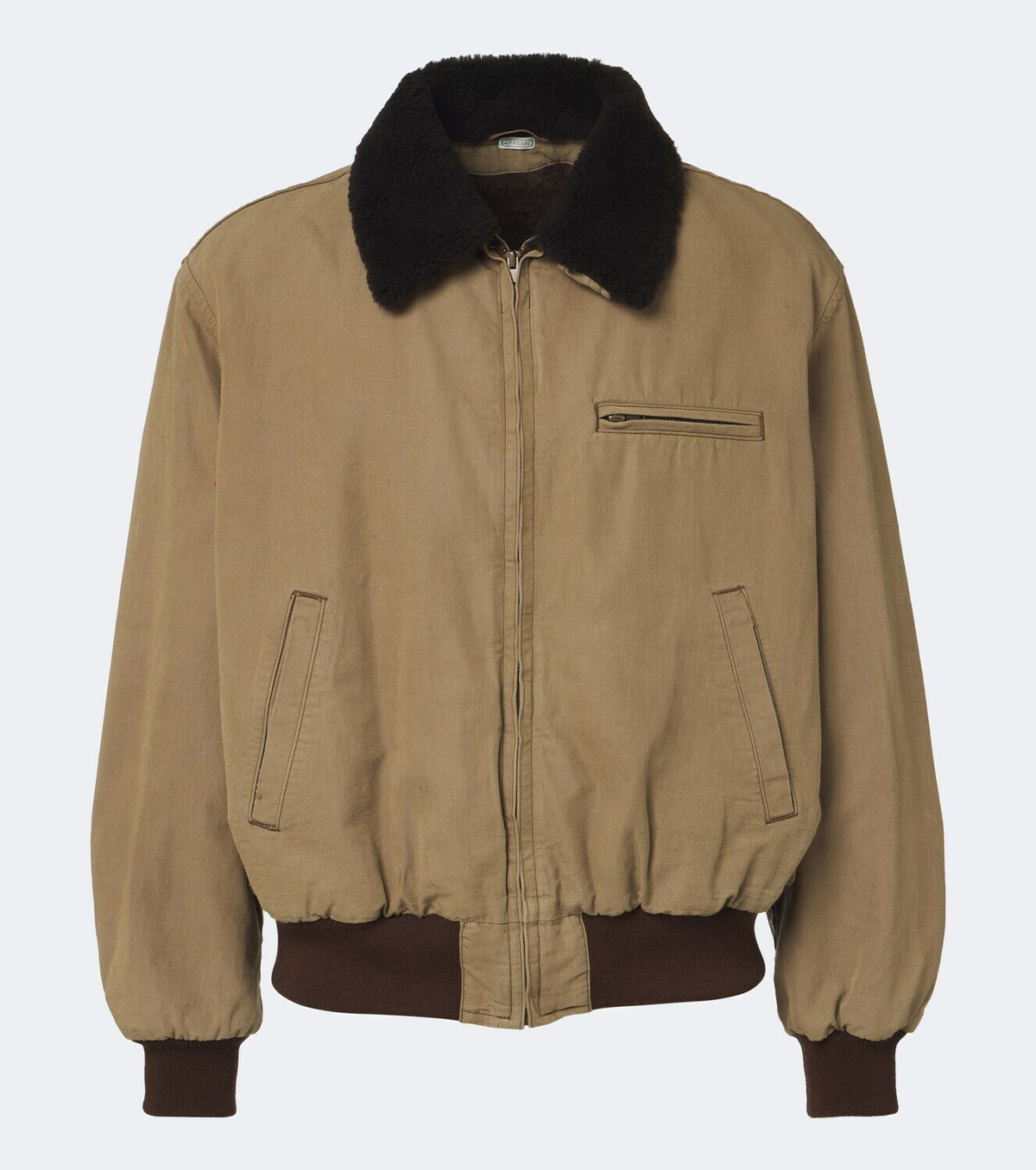A.Presse Teddy-trimmed cotton and wool blouson jacket