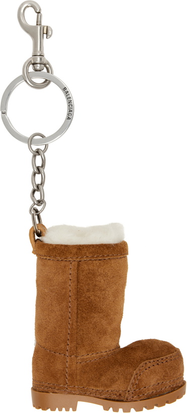 Photo: Balenciaga Brown Mini Alaska Boot Keychain