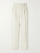 Kaptain Sunshine - Tapered Cotton and Linen-Blend Trousers - Neutrals