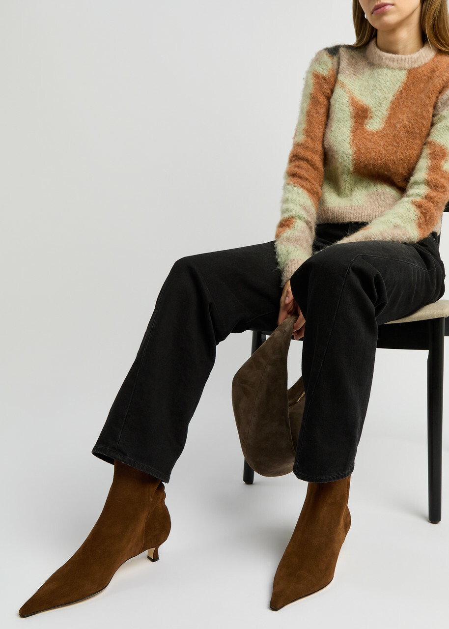 Aeyde Zoe Suede Ankle Boot Brown Aeyde