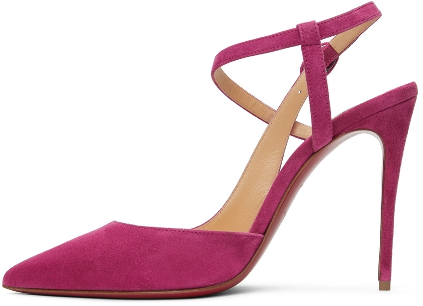 Christian Louboutin Pink Suede JenLove 100 Heels Christian Louboutin