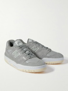 New Balance - 550 Leather-Trimmed Suede and Mesh Sneakers - Gray