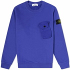 Stone Island Men's Pocket Detail Crew Sweat in Bright Blue