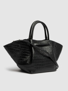 DEMELLIER Midi New York Croc Effect Leather Bag