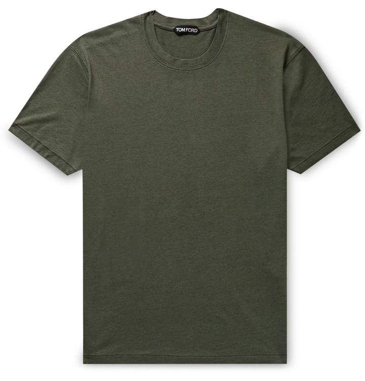 Photo: TOM FORD - Slim-Fit Lyocell and Cotton-Blend Jersey T-Shirt - Green