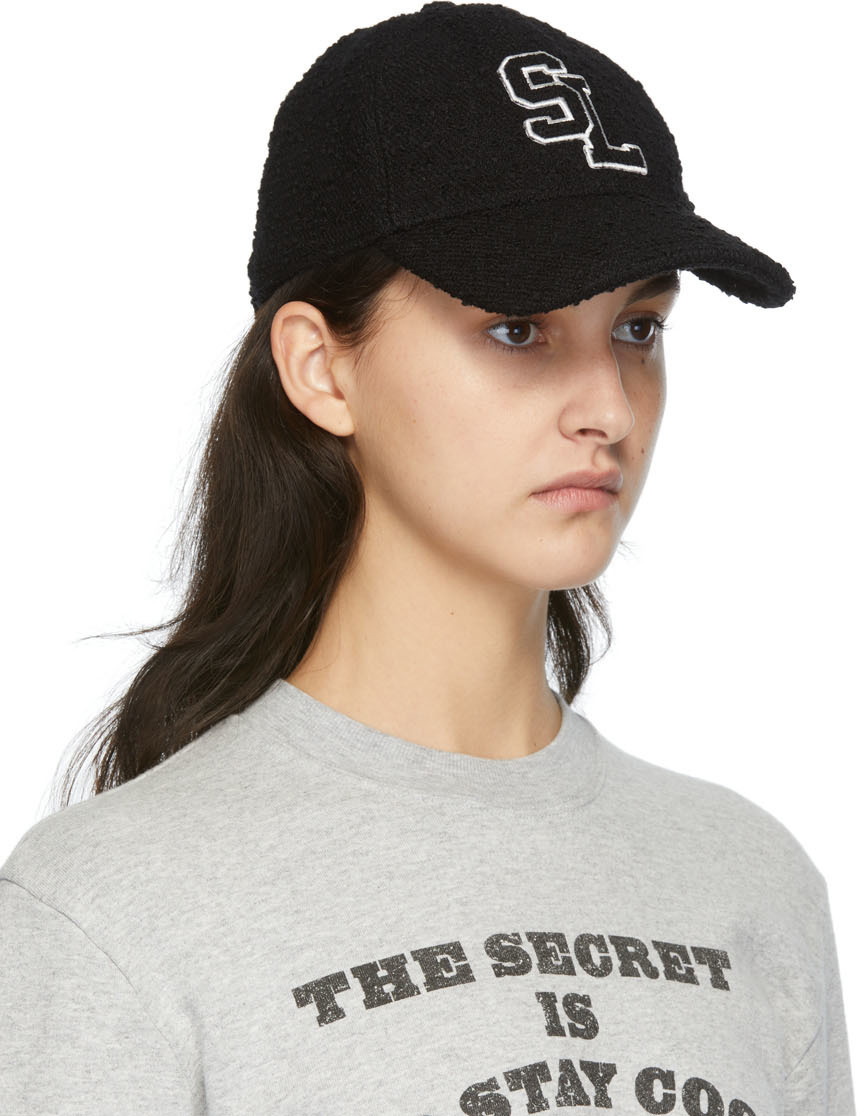 SAINT LAURENT Embellished denim baseball cap