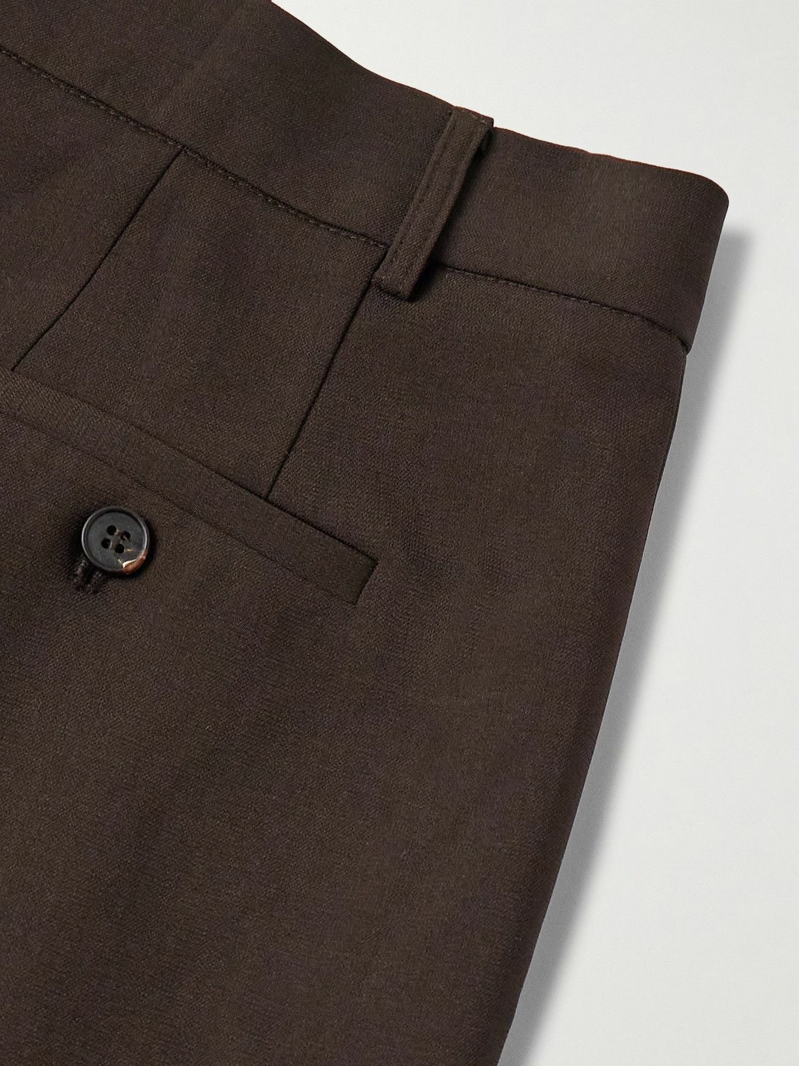 The Frankie Shop - Beo Wide-Leg Pleated Woven Suit Trousers - Brown