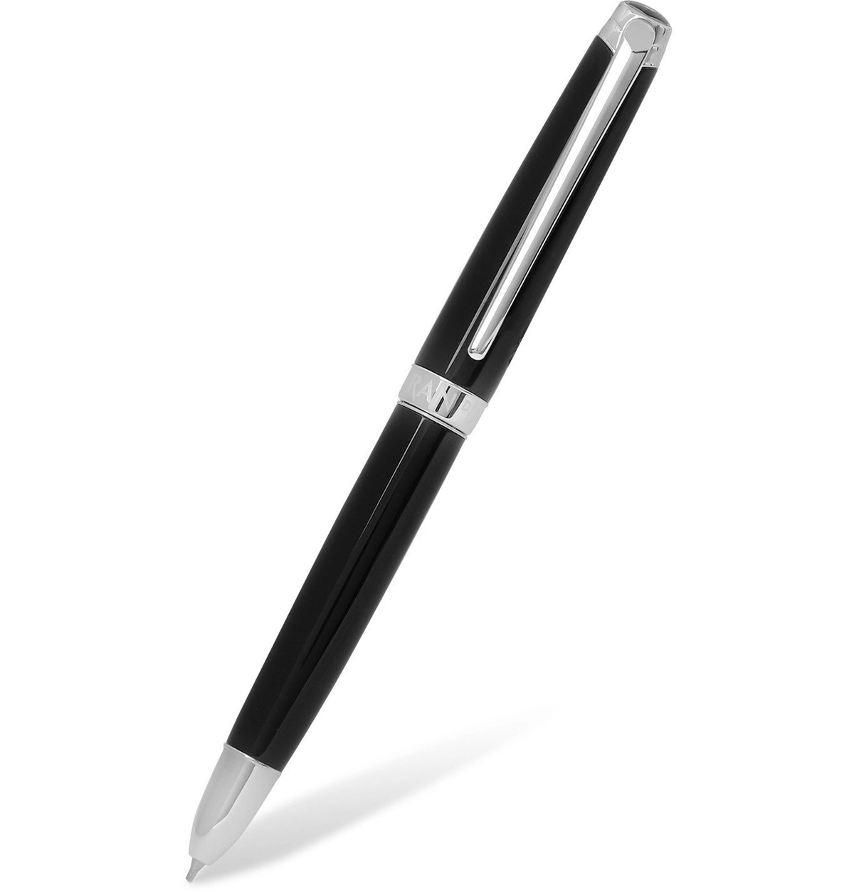 Caran d'Ache - Léman Bi-Fonction Rhodium and Silver-Coated Lacquered Ballpoint Pen - Black