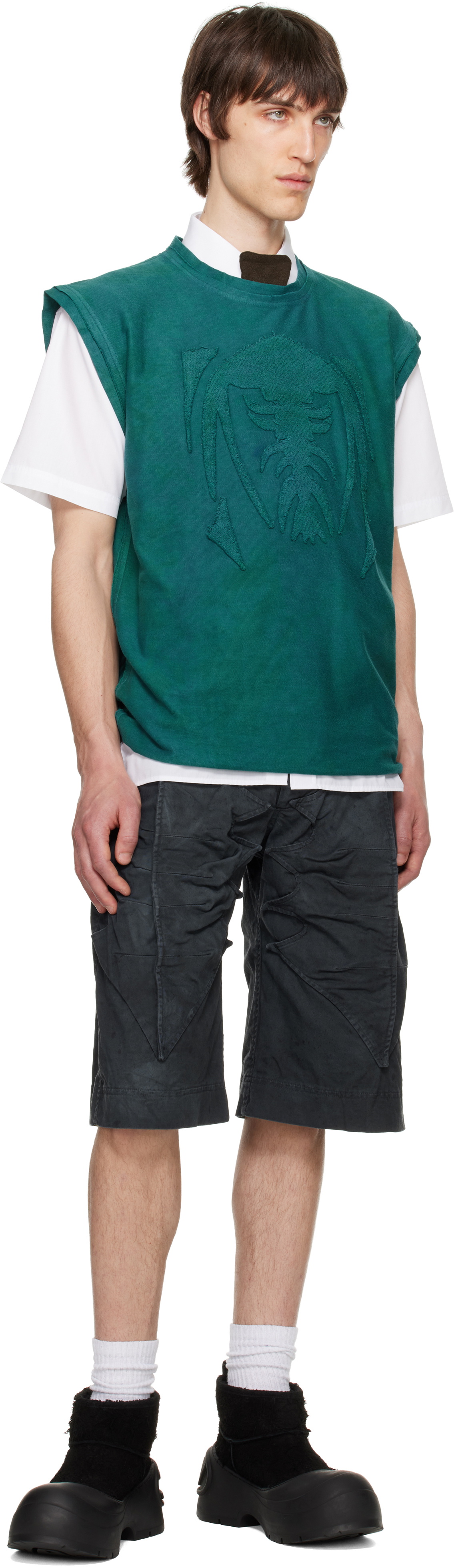 YAKU Gray Cocoon Shorts
