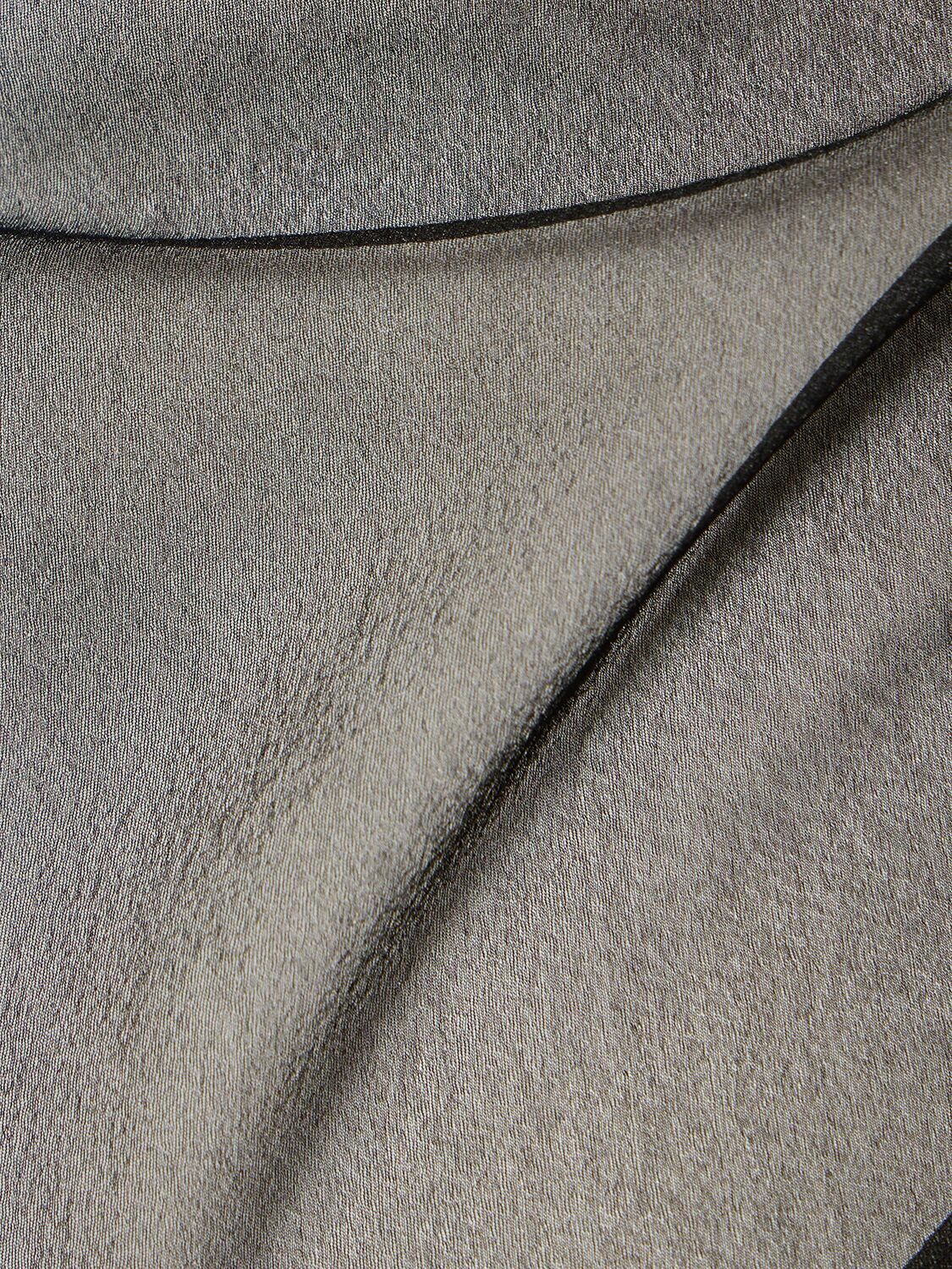 LUDOVIC DE SAINT SERNIN Long Sleeved Sheer Mesh Long Dress