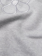 Thom Browne - Embroidered Seersucker-Trimmed Cotton-Jersey Sweatshirt - Gray