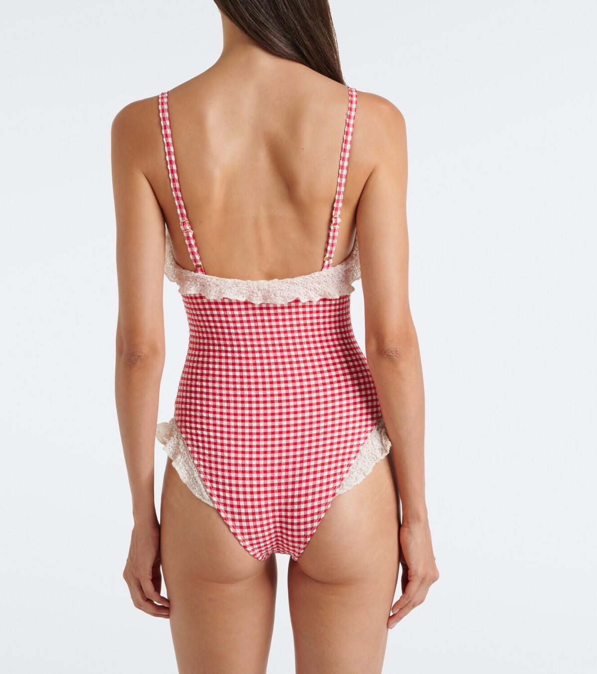 Montce Jacelyn gingham ruffled swimsuit