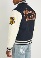 Billionaire Boys Club Fanfare Script Panelled Appliquéd Bomber Jacket Navy