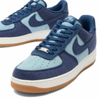 Nike Air Force 1 '07 Sneaker in Navy/White/Brown