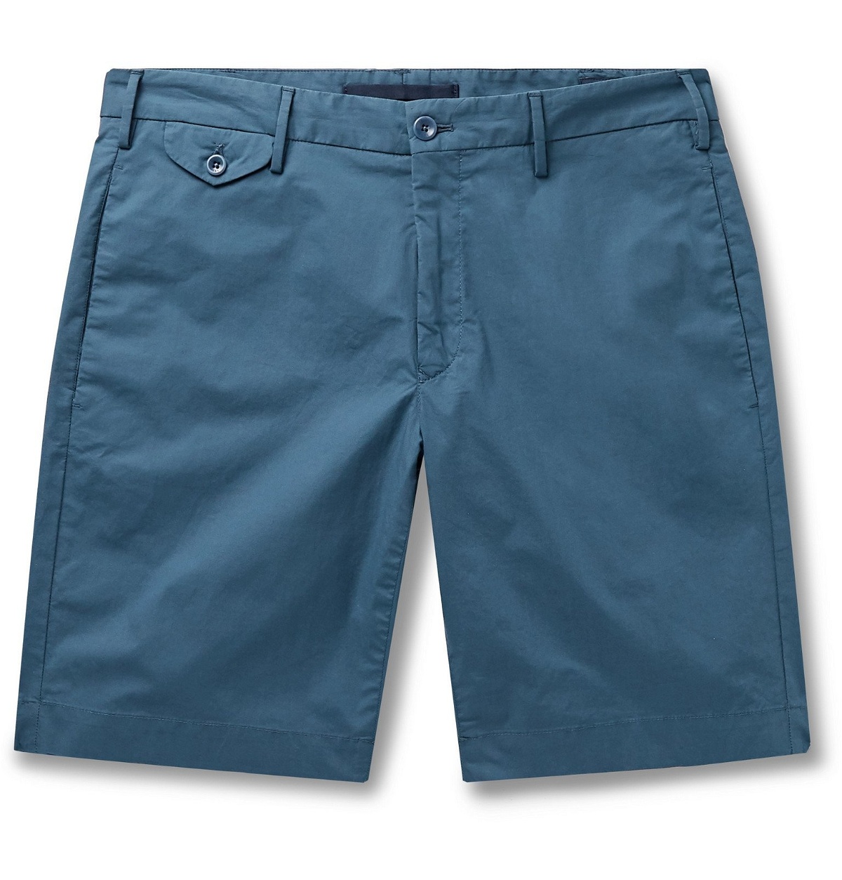 Incotex - Stretch-Cotton Poplin Bermuda Shorts - Blue Incotex