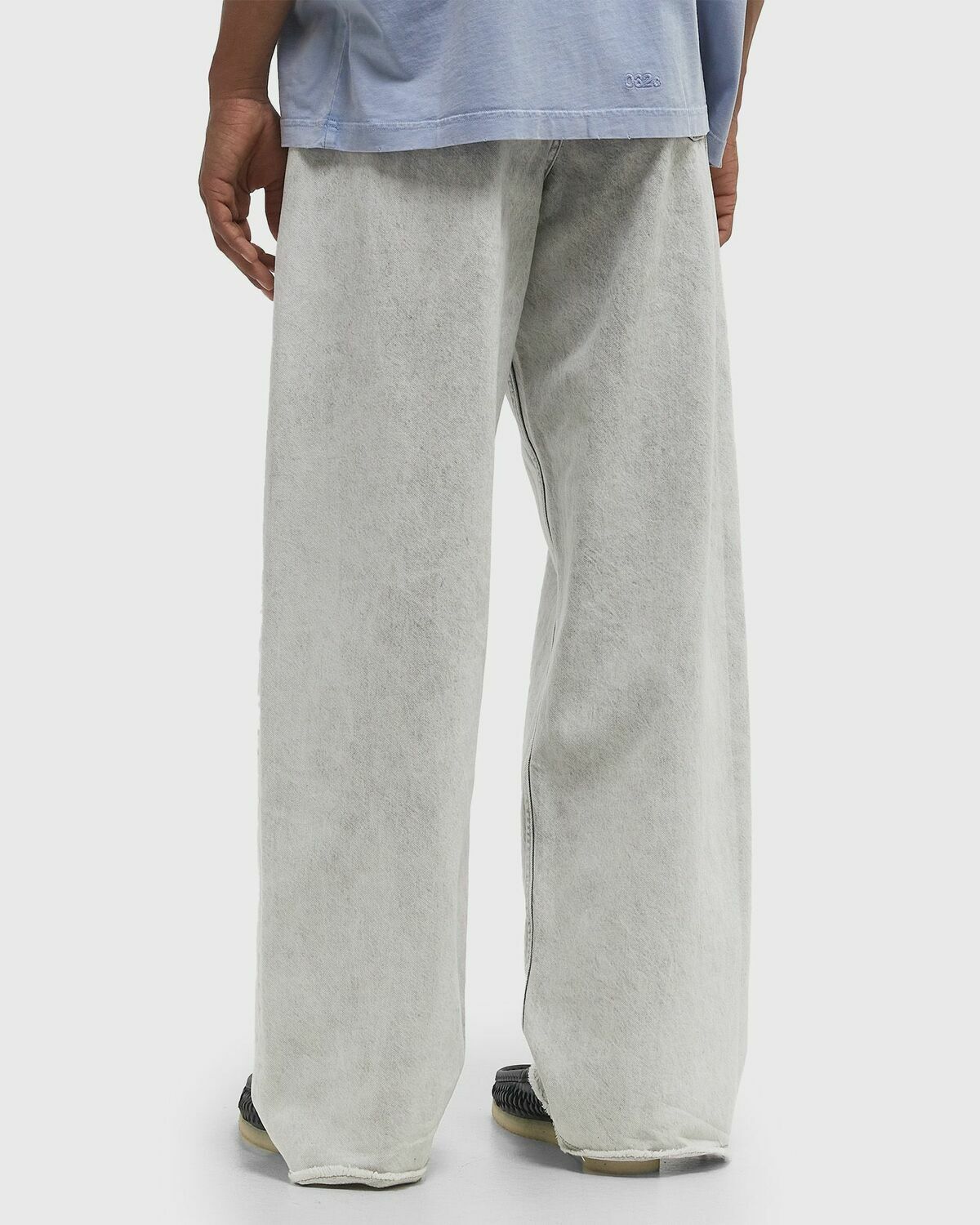 032c DOWN TO EARTH WIDE LEG JEANS Grey Men