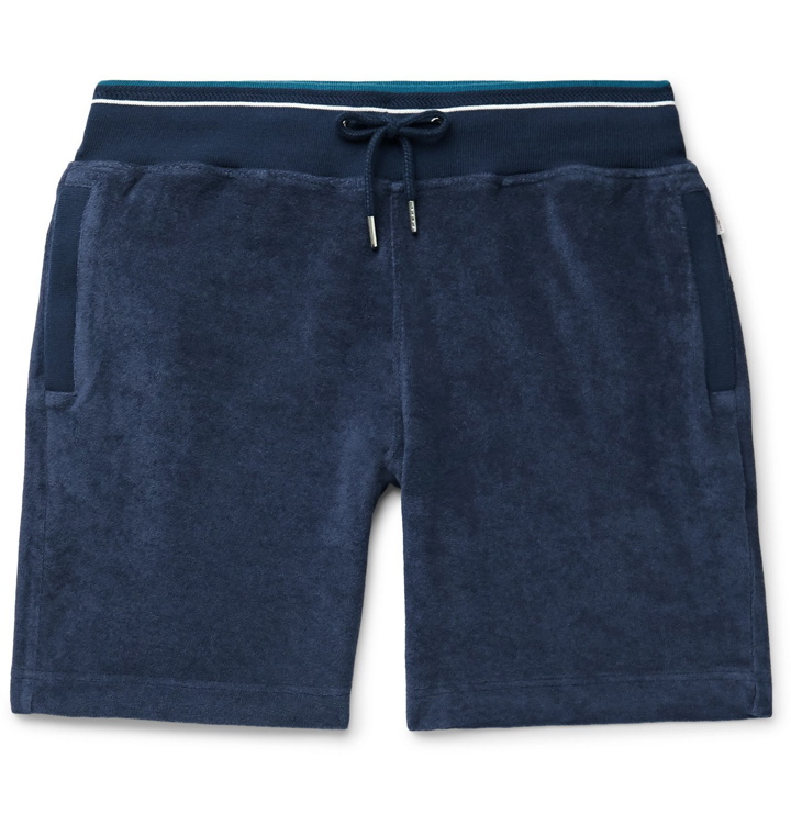Photo: Orlebar Brown - Afador Slim-Fit Cotton-Terry Drawstring Shorts - Blue