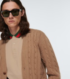 Gucci - Cable-knit cashmere and wool cardigan