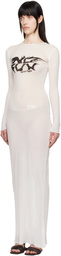 032c White Black Sun Fine Rib Maxi Dress