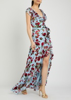 Alice + Olivia Kristen Ruffled Chiffon Maxi Dress Multicoloured