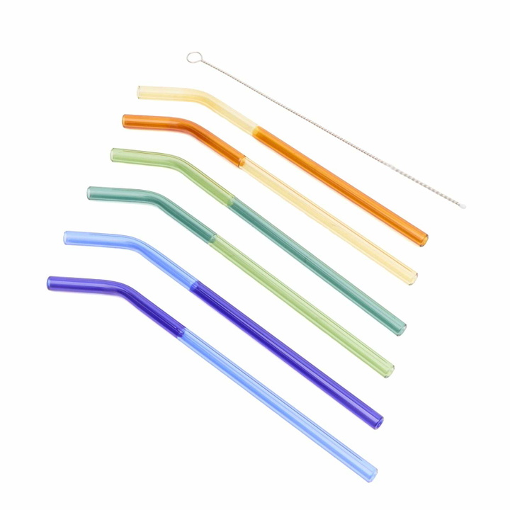 Photo: The Conran Shop Santorini Glass Straws - Set of 6 in Multi 