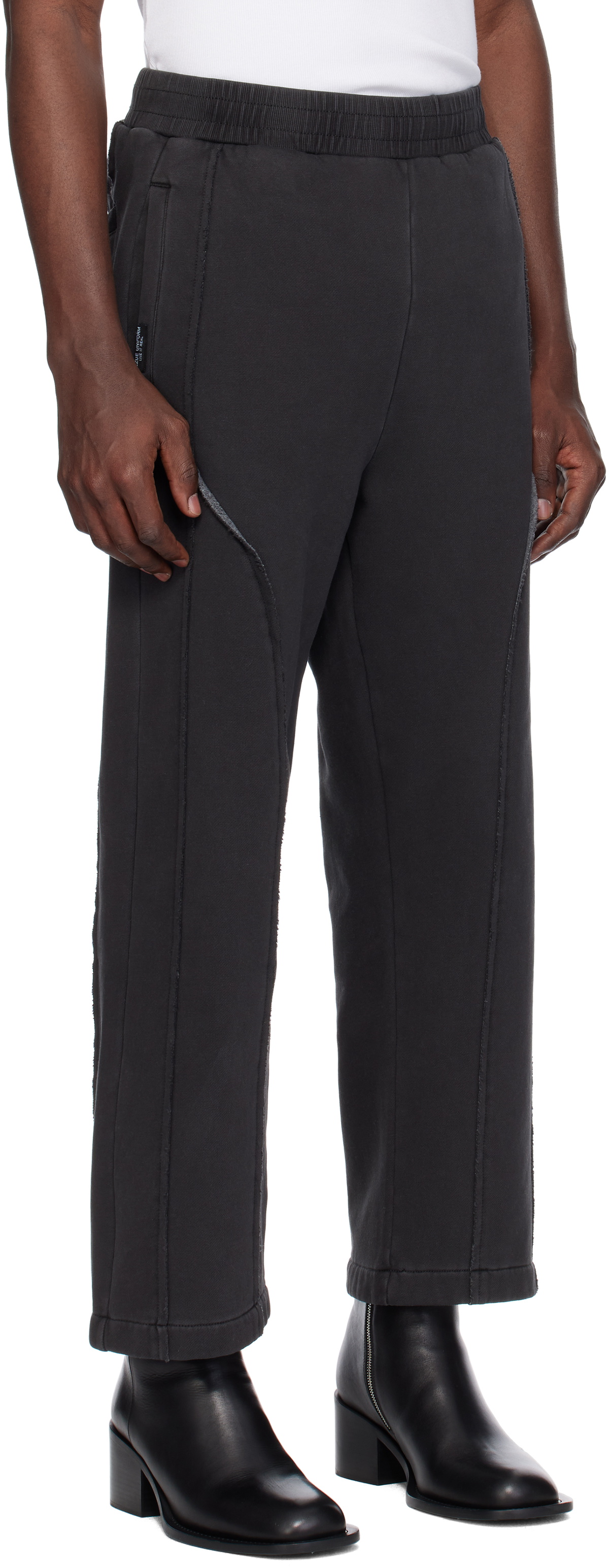 Izzue Black Paneled Sweatpants