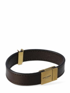 SAINT LAURENT - Ysl Wide Leather Bracelet