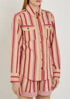 Isabel Marant étoile Gelva Striped Cotton Shirt Beige