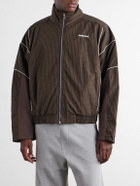 NAHMIAS - Grid Checked Logo-Embroidered Cotton Blouson Jacket - Brown