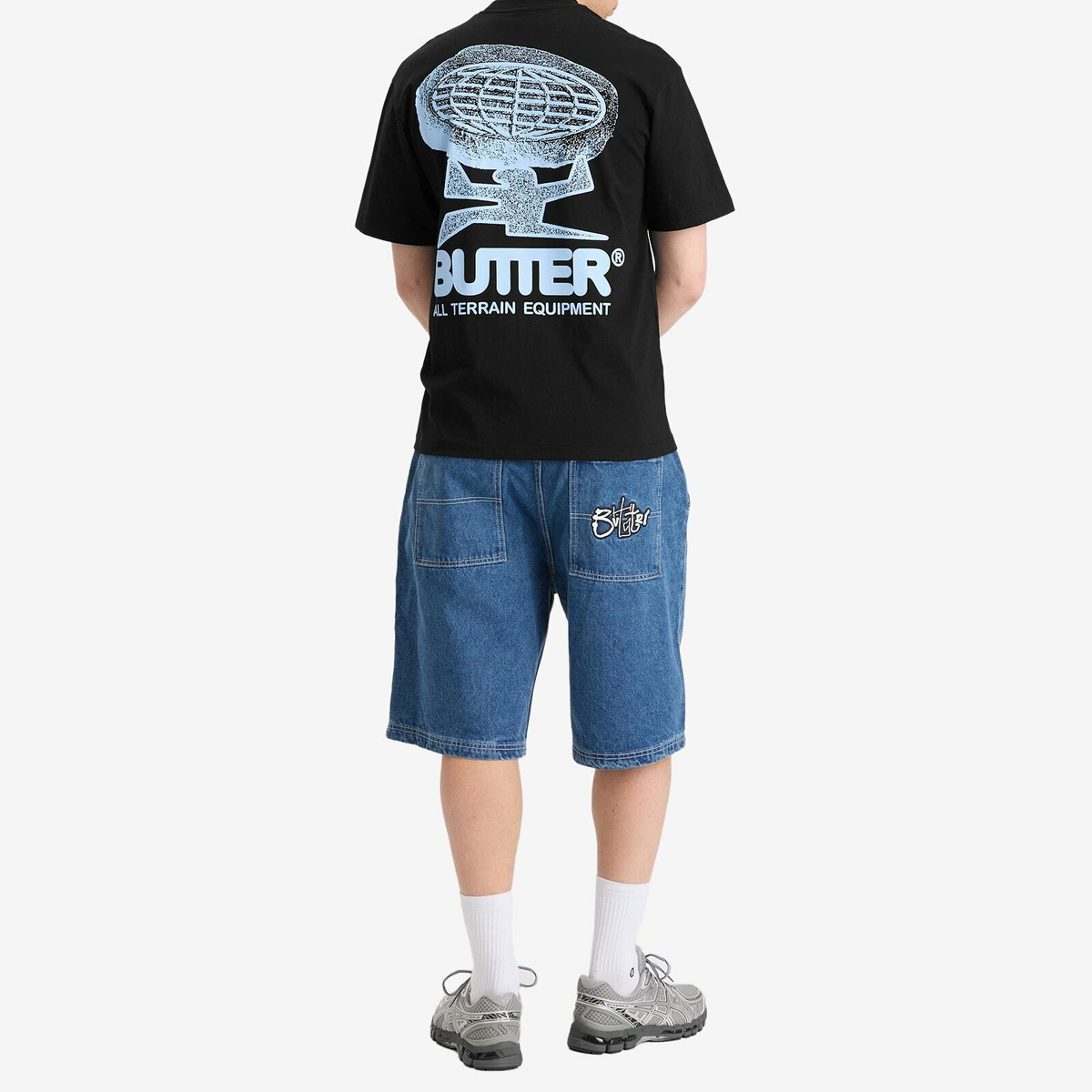 Butter Goods Men's Scribble Denim Shorts in Mid Blue