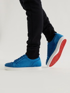 Christian Louboutin - Louis Junior Spikes Cap-Toe Suede Sneakers - Blue